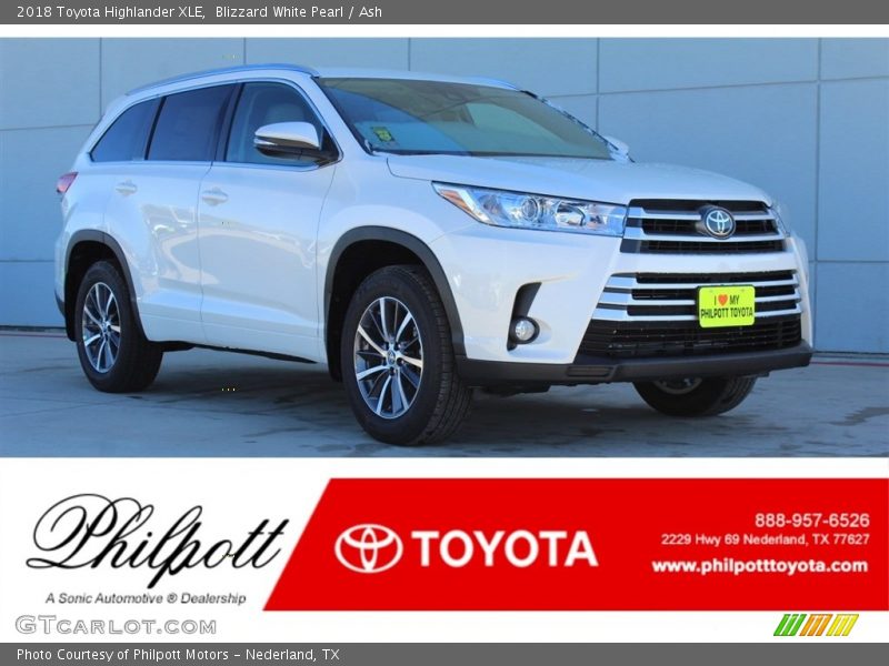 Blizzard White Pearl / Ash 2018 Toyota Highlander XLE