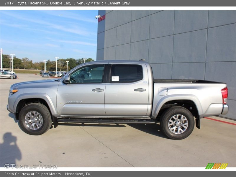 Silver Sky Metallic / Cement Gray 2017 Toyota Tacoma SR5 Double Cab