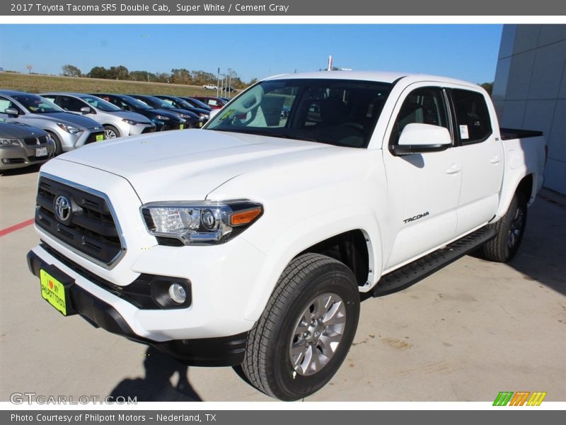 Super White / Cement Gray 2017 Toyota Tacoma SR5 Double Cab
