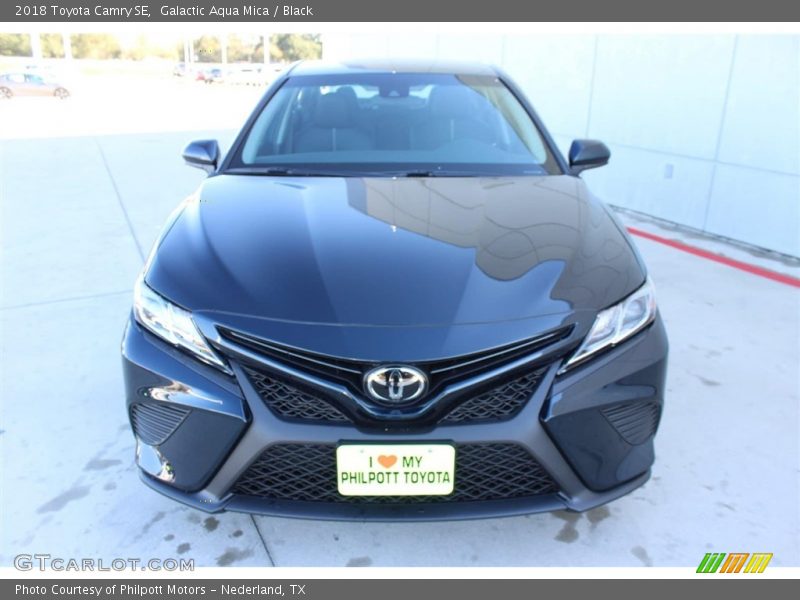 Galactic Aqua Mica / Black 2018 Toyota Camry SE