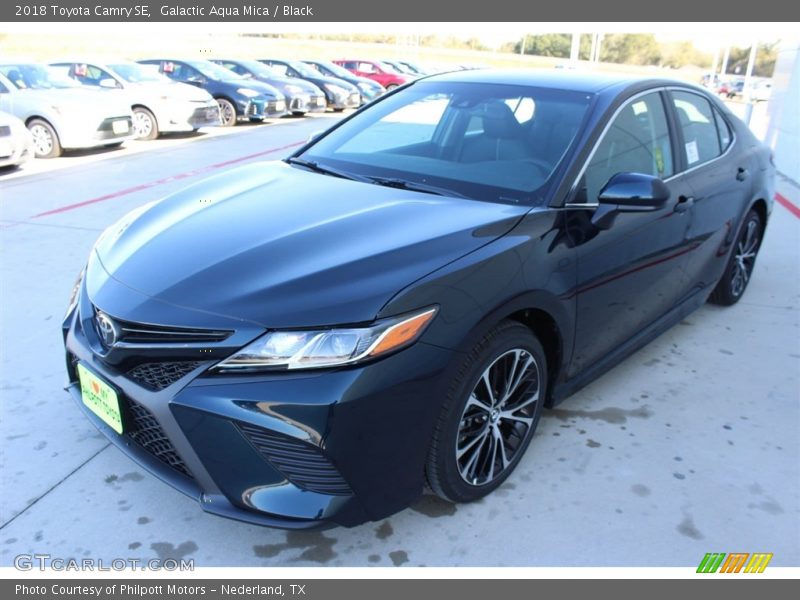 Galactic Aqua Mica / Black 2018 Toyota Camry SE