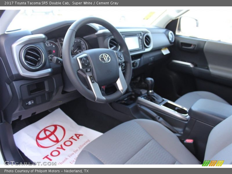 Super White / Cement Gray 2017 Toyota Tacoma SR5 Double Cab