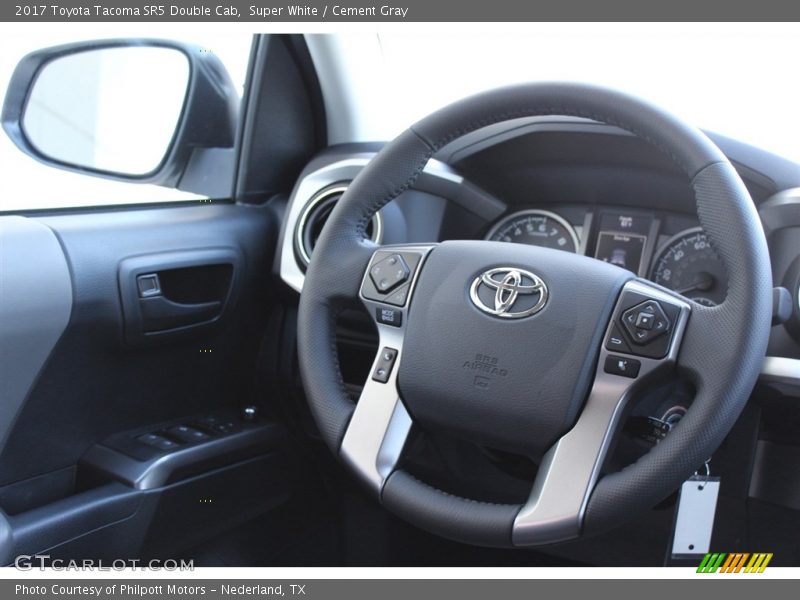 Super White / Cement Gray 2017 Toyota Tacoma SR5 Double Cab
