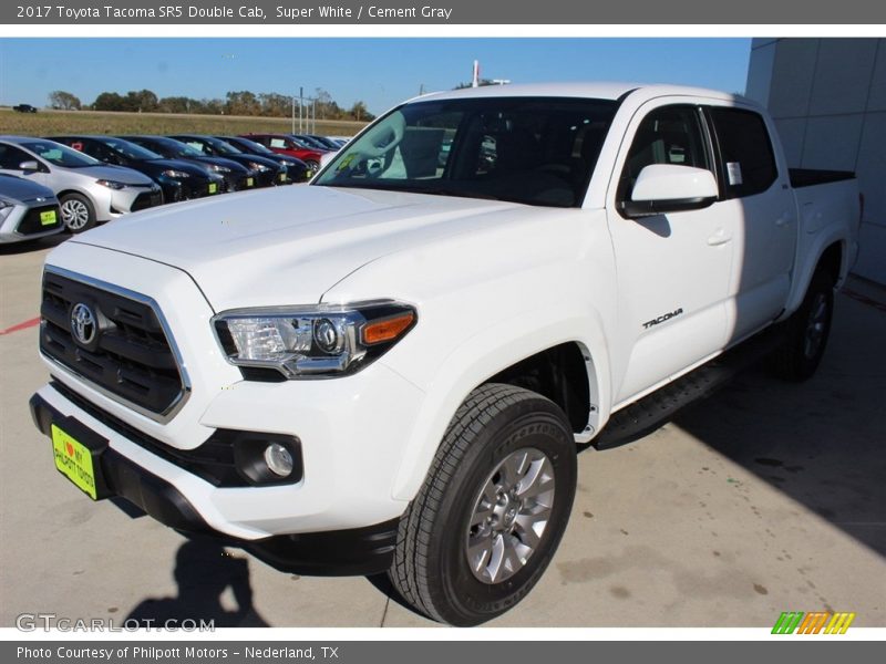 Super White / Cement Gray 2017 Toyota Tacoma SR5 Double Cab