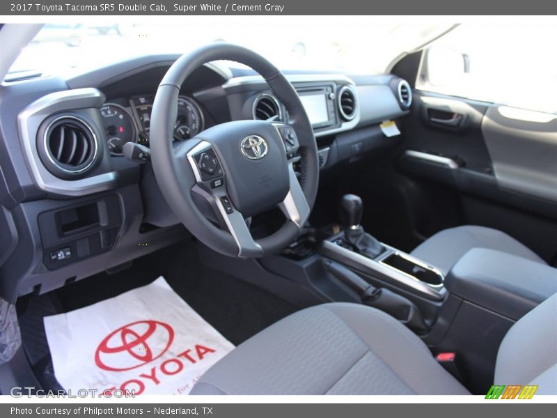 Super White / Cement Gray 2017 Toyota Tacoma SR5 Double Cab