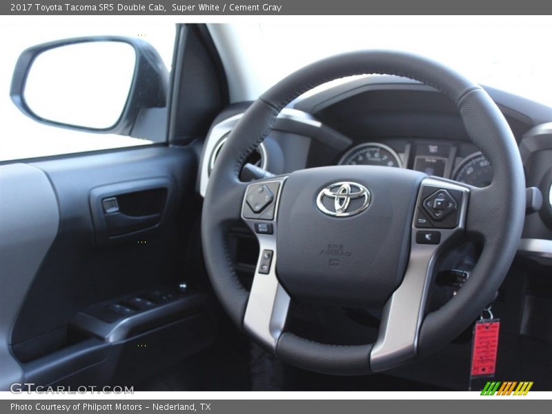 Super White / Cement Gray 2017 Toyota Tacoma SR5 Double Cab