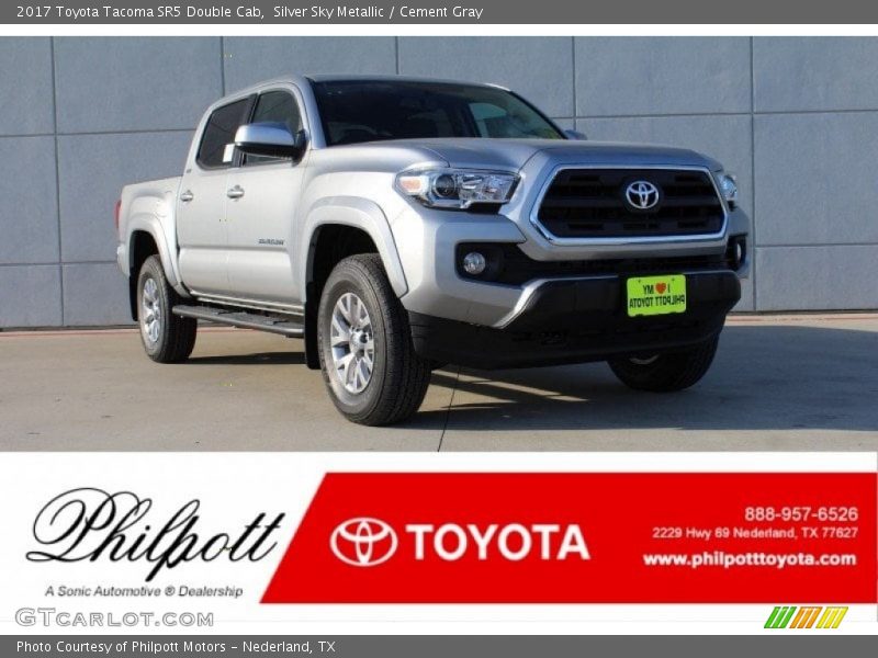 Silver Sky Metallic / Cement Gray 2017 Toyota Tacoma SR5 Double Cab