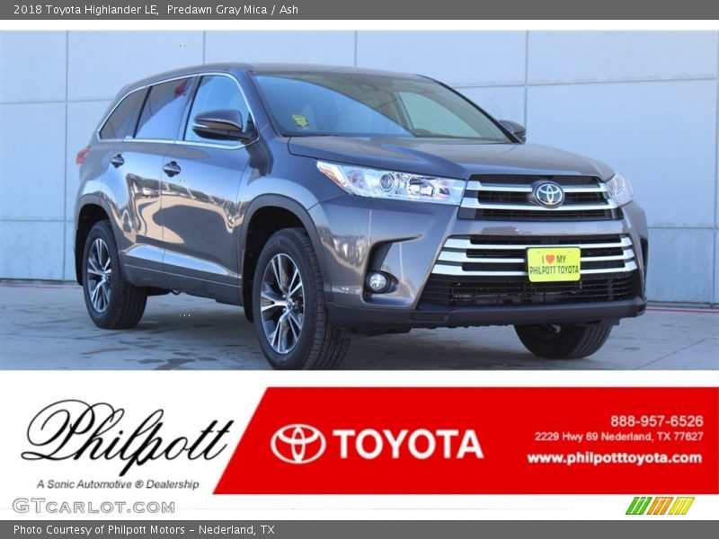 Predawn Gray Mica / Ash 2018 Toyota Highlander LE