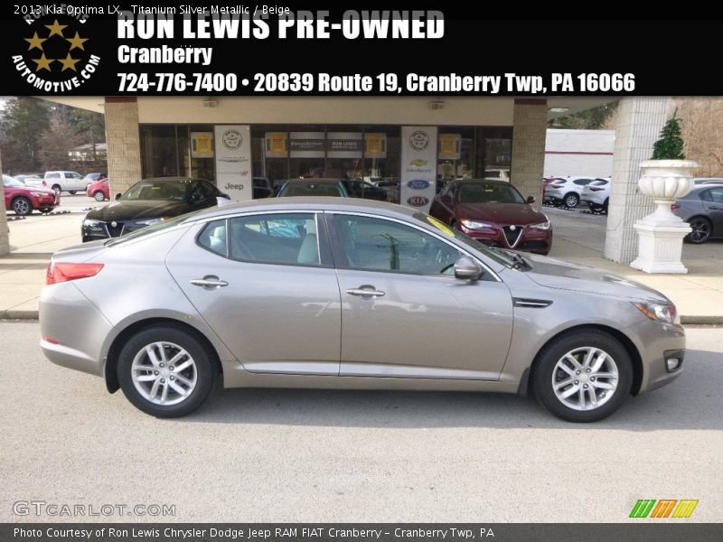 Titanium Silver Metallic / Beige 2013 Kia Optima LX