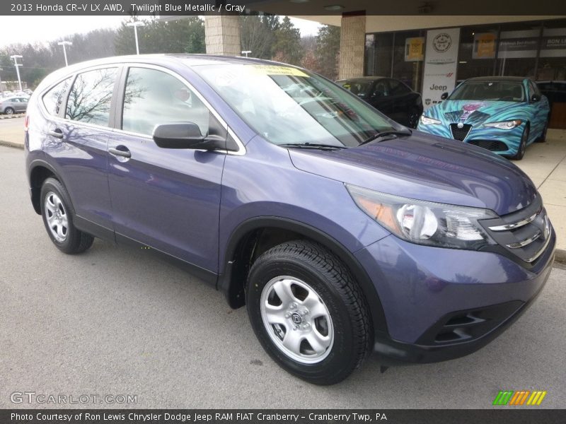 Twilight Blue Metallic / Gray 2013 Honda CR-V LX AWD