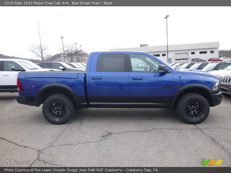 Blue Streak Pearl / Black 2018 Ram 1500 Rebel Crew Cab 4x4