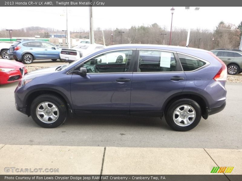 Twilight Blue Metallic / Gray 2013 Honda CR-V LX AWD