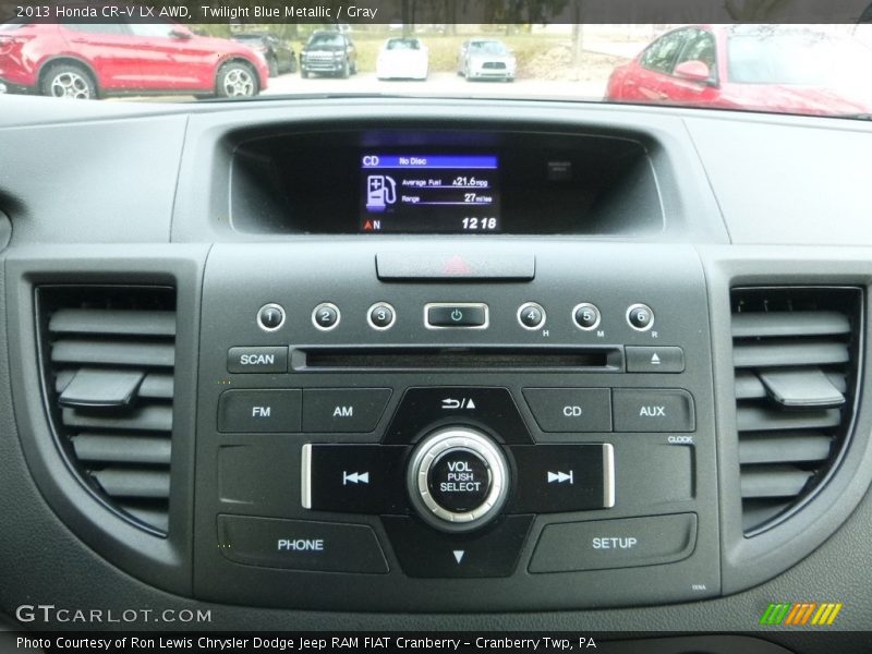 Twilight Blue Metallic / Gray 2013 Honda CR-V LX AWD