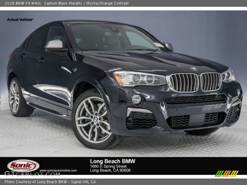 Carbon Black Metallic / Mocha/Orange Contrast 2018 BMW X4 M40i