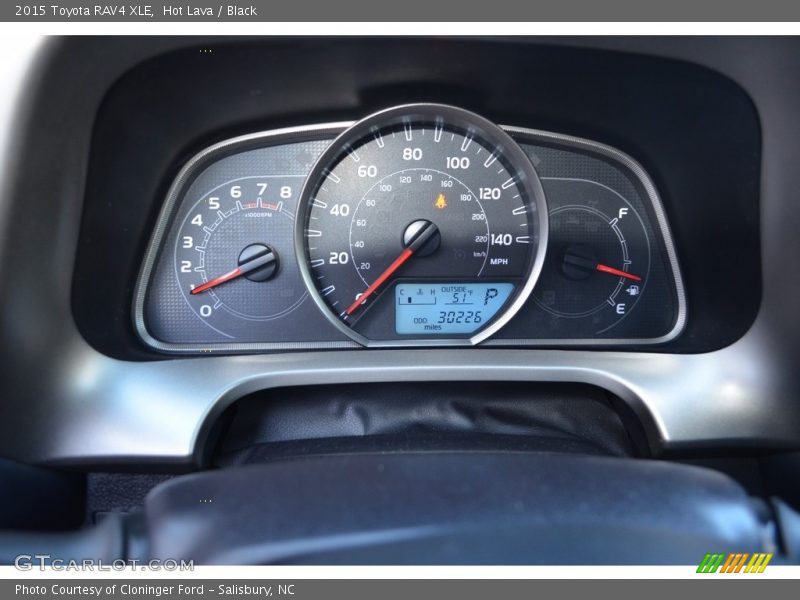 Hot Lava / Black 2015 Toyota RAV4 XLE