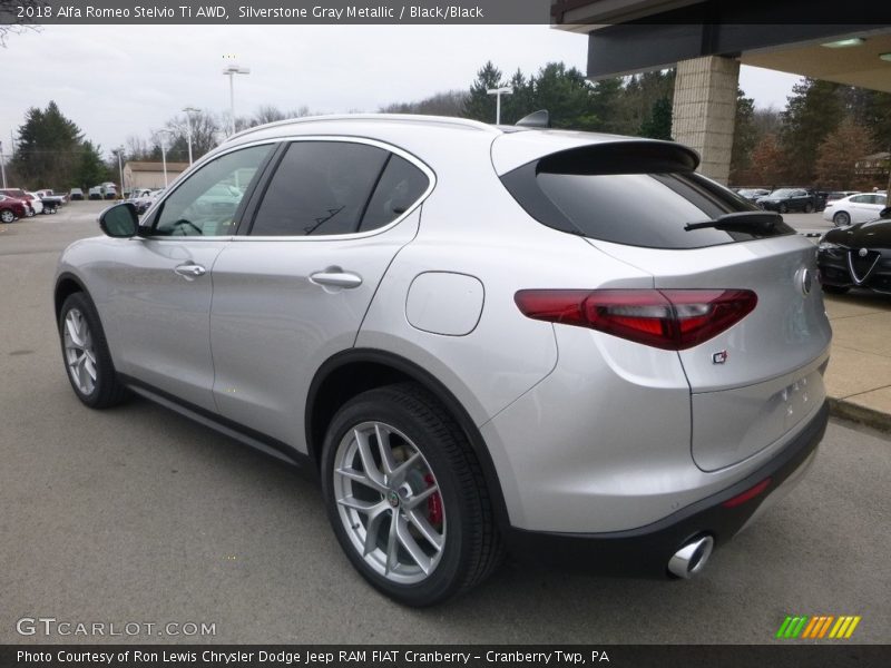 Silverstone Gray Metallic / Black/Black 2018 Alfa Romeo Stelvio Ti AWD