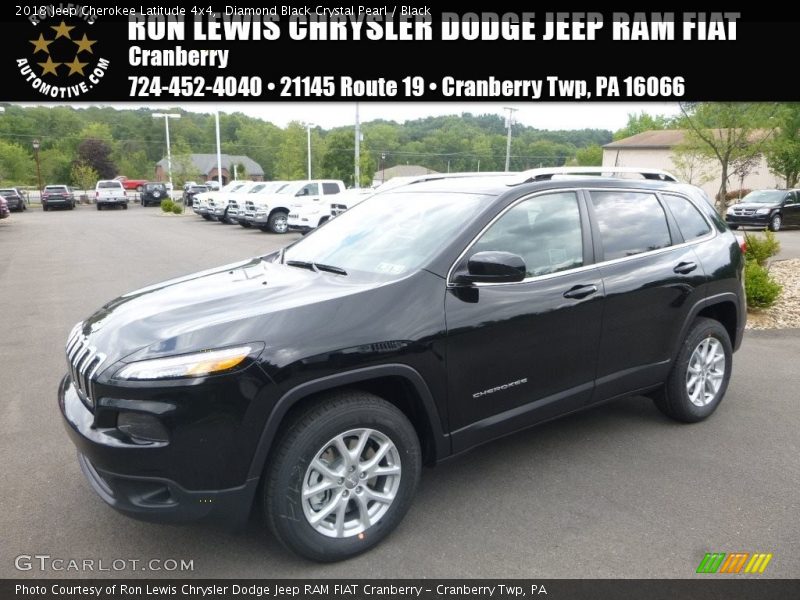 Diamond Black Crystal Pearl / Black 2018 Jeep Cherokee Latitude 4x4