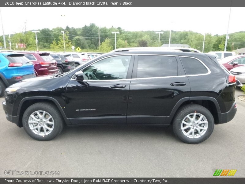 Diamond Black Crystal Pearl / Black 2018 Jeep Cherokee Latitude 4x4