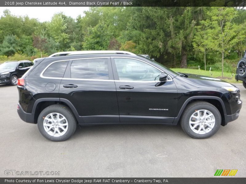 Diamond Black Crystal Pearl / Black 2018 Jeep Cherokee Latitude 4x4