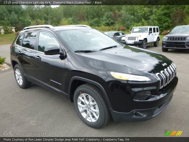 Diamond Black Crystal Pearl / Black 2018 Jeep Cherokee Latitude 4x4