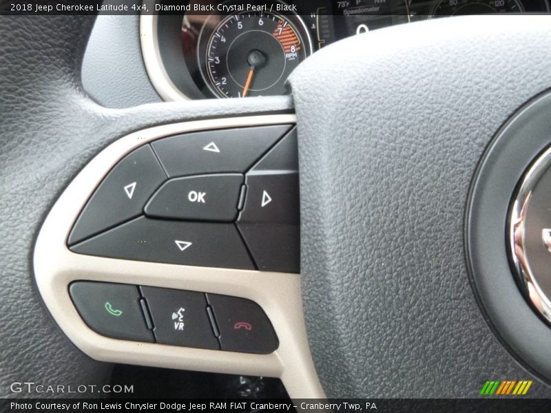 Diamond Black Crystal Pearl / Black 2018 Jeep Cherokee Latitude 4x4
