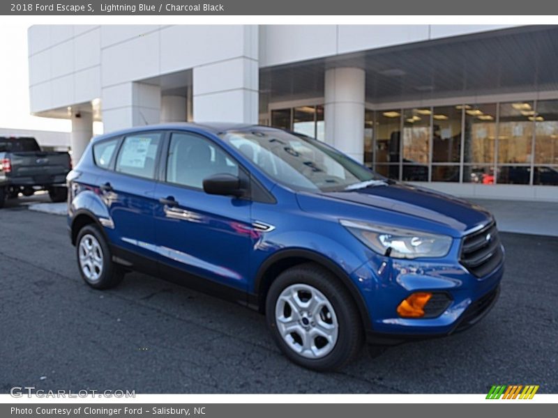 Lightning Blue / Charcoal Black 2018 Ford Escape S