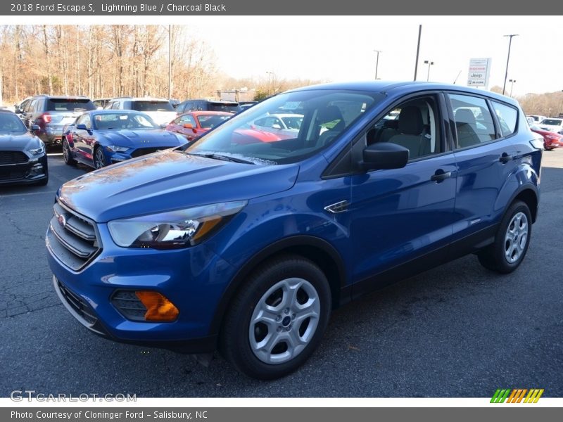 Lightning Blue / Charcoal Black 2018 Ford Escape S