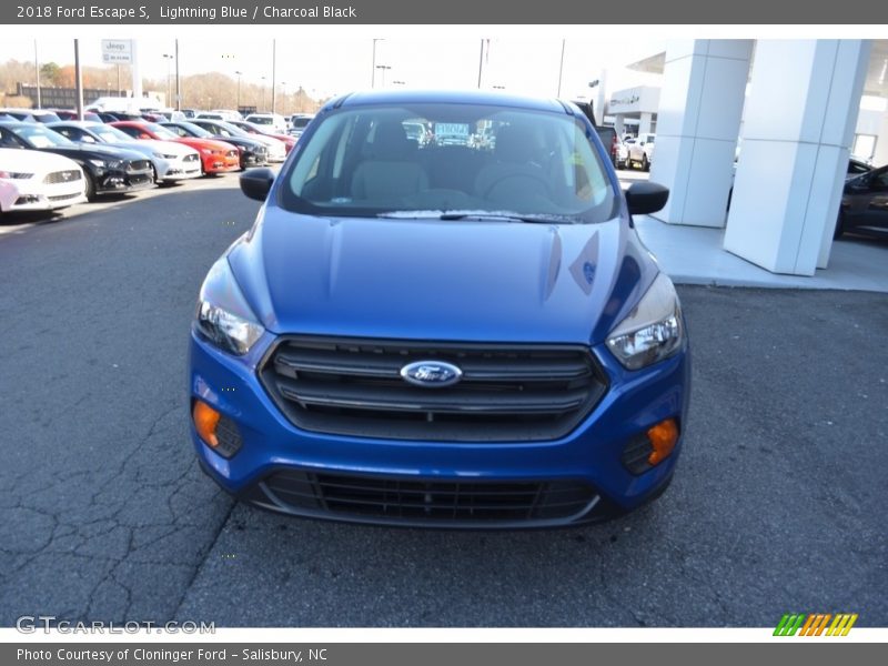 Lightning Blue / Charcoal Black 2018 Ford Escape S