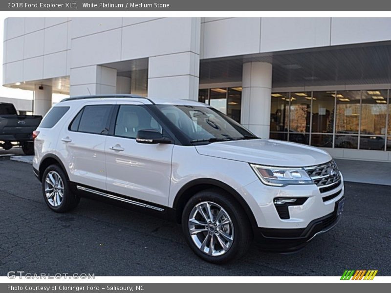 White Platinum / Medium Stone 2018 Ford Explorer XLT