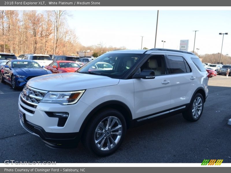 White Platinum / Medium Stone 2018 Ford Explorer XLT