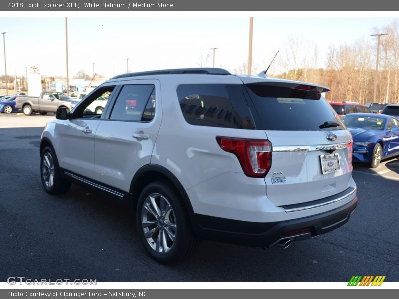 White Platinum / Medium Stone 2018 Ford Explorer XLT
