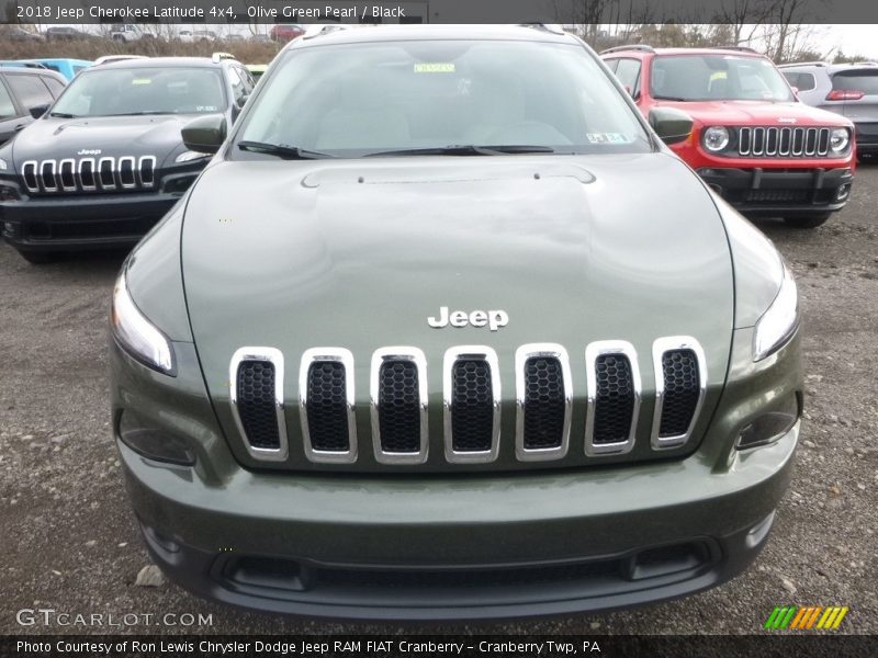 Olive Green Pearl / Black 2018 Jeep Cherokee Latitude 4x4