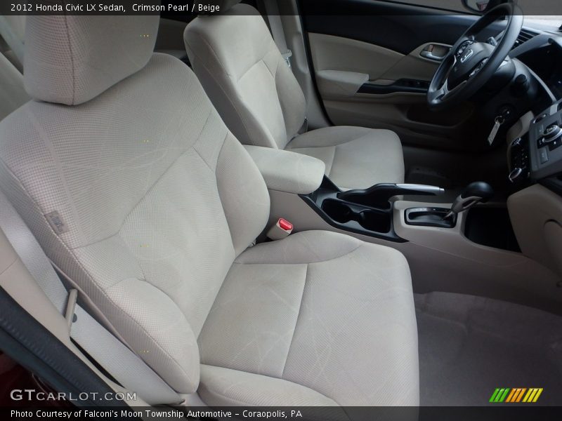 Crimson Pearl / Beige 2012 Honda Civic LX Sedan