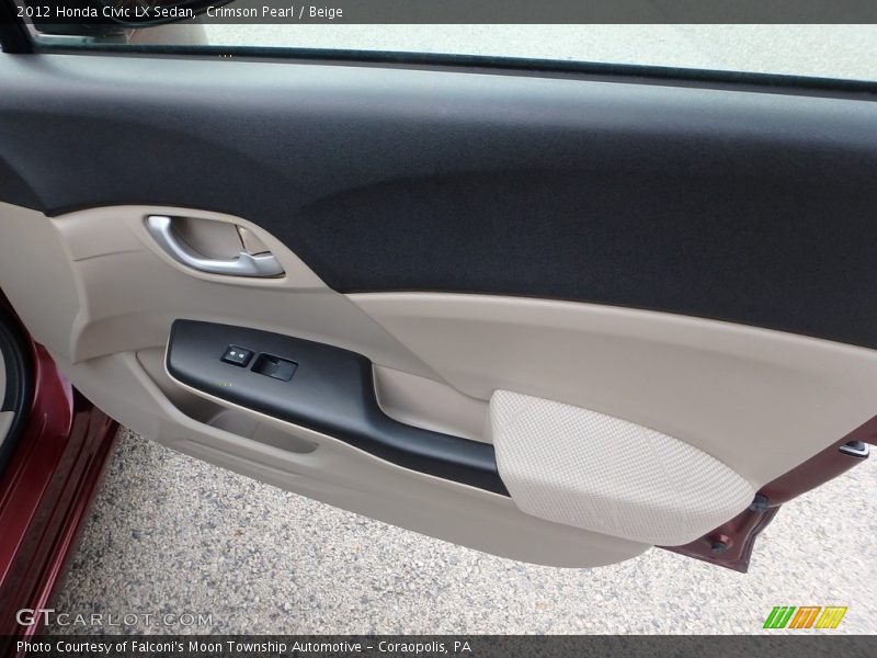Crimson Pearl / Beige 2012 Honda Civic LX Sedan