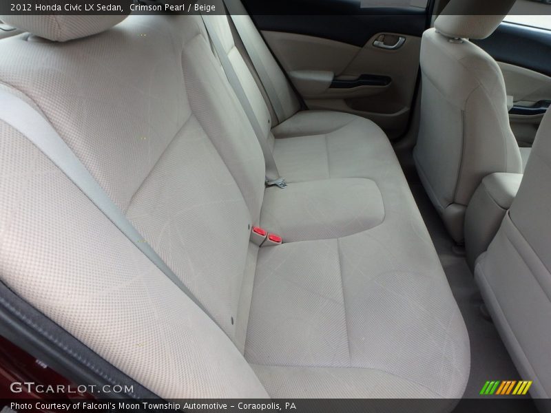 Crimson Pearl / Beige 2012 Honda Civic LX Sedan