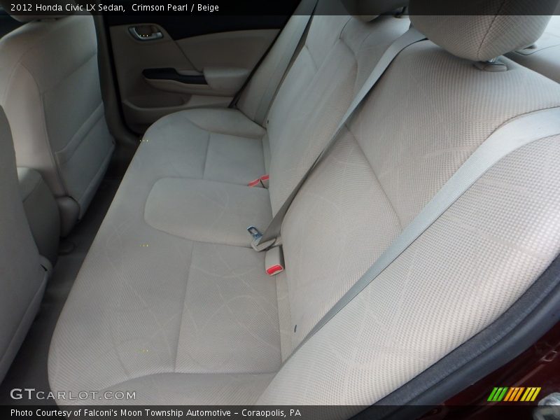 Crimson Pearl / Beige 2012 Honda Civic LX Sedan
