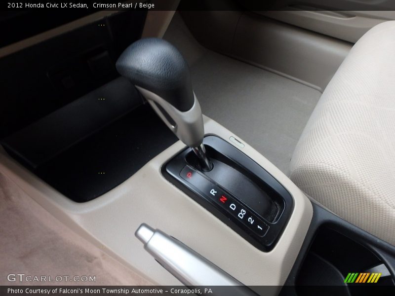 Crimson Pearl / Beige 2012 Honda Civic LX Sedan