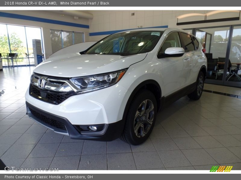 White Diamond Pearl / Black 2018 Honda CR-V EX-L AWD