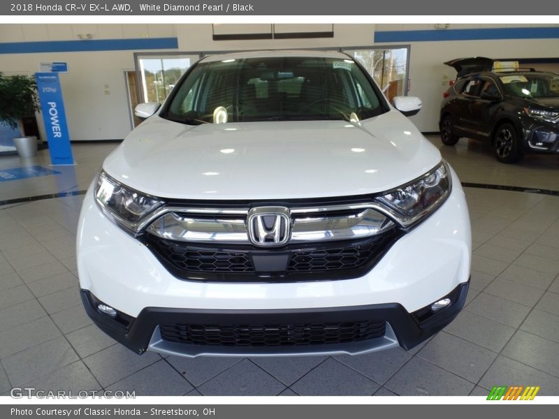 White Diamond Pearl / Black 2018 Honda CR-V EX-L AWD