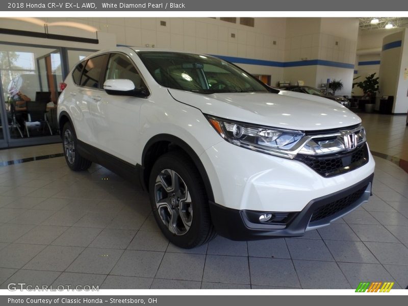 White Diamond Pearl / Black 2018 Honda CR-V EX-L AWD