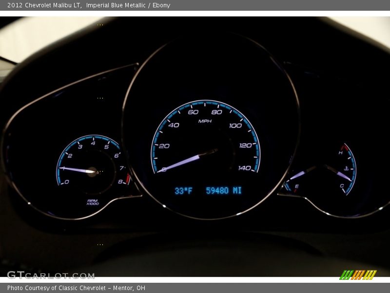 Imperial Blue Metallic / Ebony 2012 Chevrolet Malibu LT