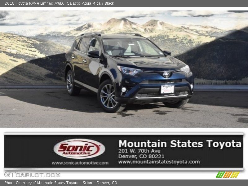 Galactic Aqua Mica / Black 2018 Toyota RAV4 Limited AWD