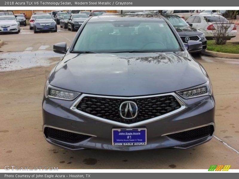 Modern Steel Metallic / Graystone 2018 Acura TLX V6 Technology Sedan