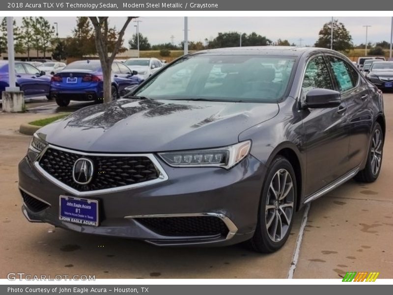 Modern Steel Metallic / Graystone 2018 Acura TLX V6 Technology Sedan
