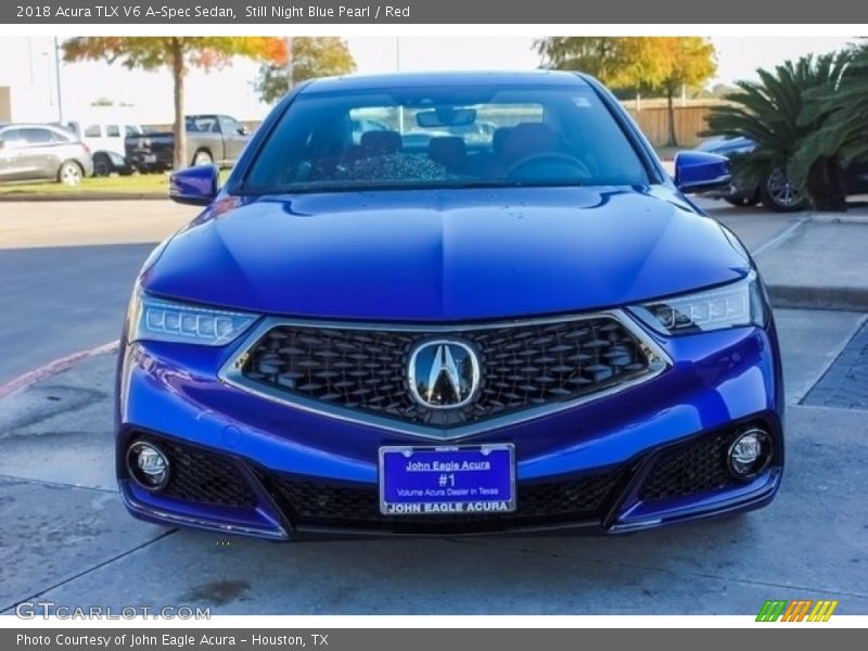 Still Night Blue Pearl / Red 2018 Acura TLX V6 A-Spec Sedan
