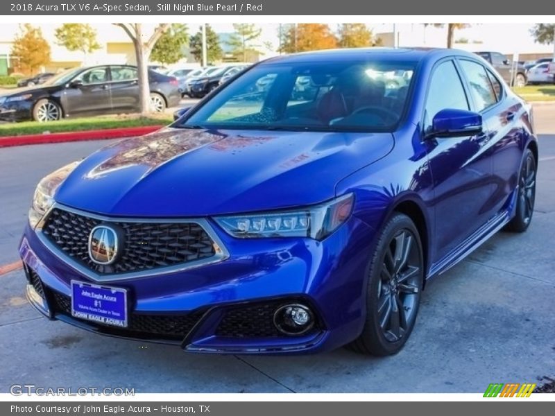 Still Night Blue Pearl / Red 2018 Acura TLX V6 A-Spec Sedan