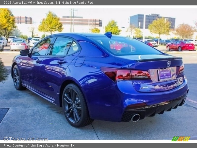 Still Night Blue Pearl / Red 2018 Acura TLX V6 A-Spec Sedan