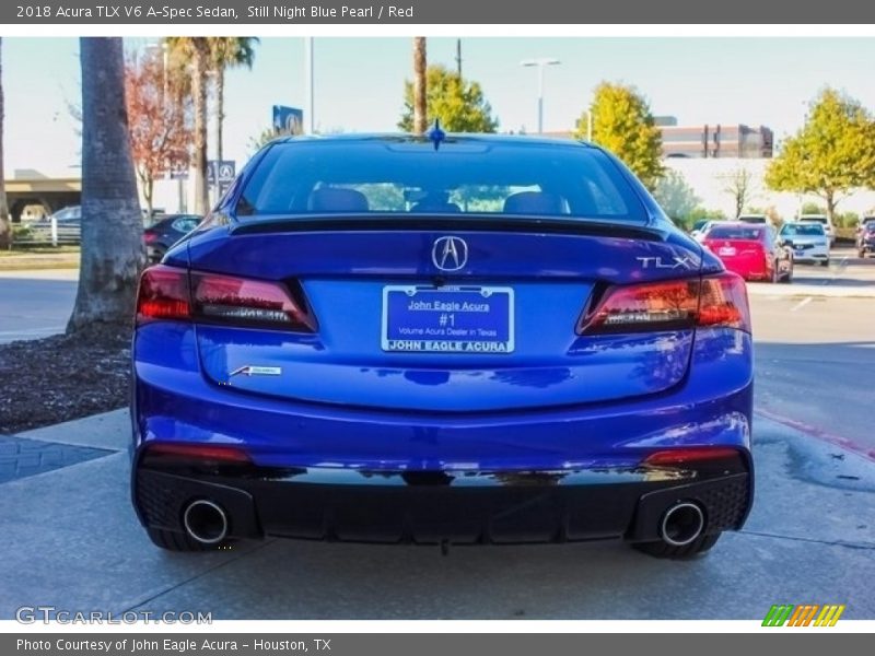 Still Night Blue Pearl / Red 2018 Acura TLX V6 A-Spec Sedan
