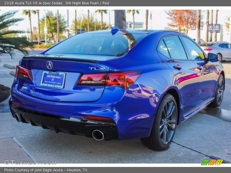 Still Night Blue Pearl / Red 2018 Acura TLX V6 A-Spec Sedan