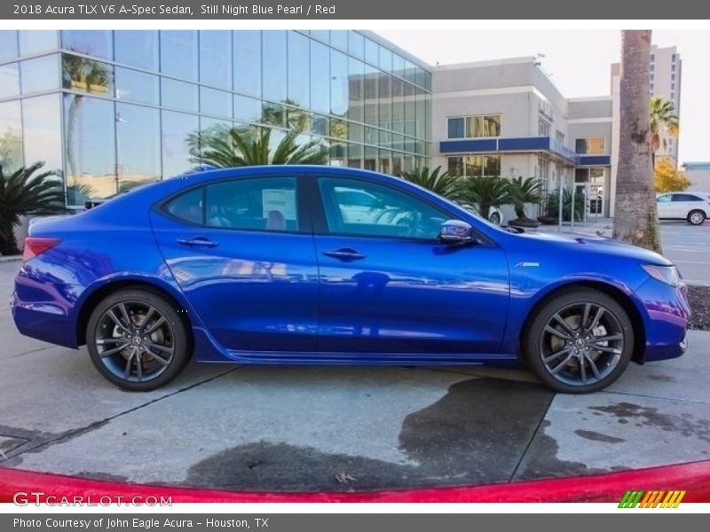 Still Night Blue Pearl / Red 2018 Acura TLX V6 A-Spec Sedan